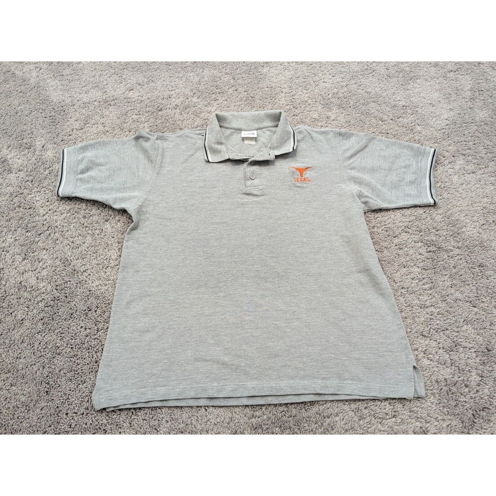 Texas Longhorns Polo Shirt Mens Extra Large NCAA Short Sleeve Gray CSA